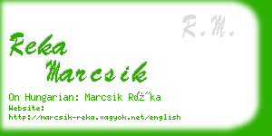 reka marcsik business card